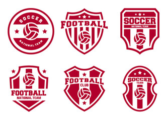 Wall Mural - Set of football logos. Soccer logo collection. Football logo badge
