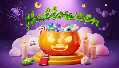 3d halloween poster