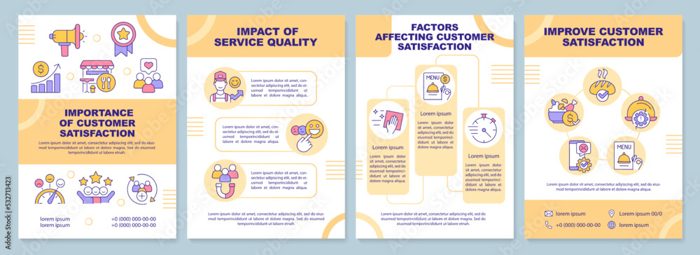Customer satisfaction in restaurant industry brochure template. Leaflet ...