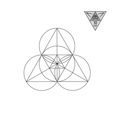 Sticker - Sacred geometry. Vector Illustration isolated on white. Sacred geometry. Black lines on a white background