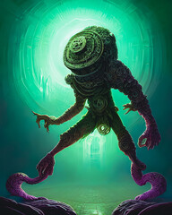 Artistic concept painting of a monster character, background 