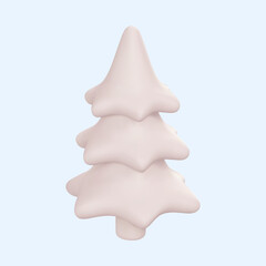 Wall Mural - 3d christmas tree in cartoon style. xmas or new year's decorative element. vector illustration