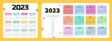 Pocket Calendar On 2023 Year, French. Set Color
