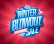 Winter blowout sale, mega discounts banner