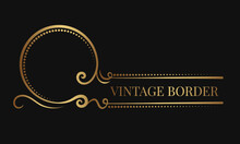 Vintage Ornament, Logo Border, Gold Decoration