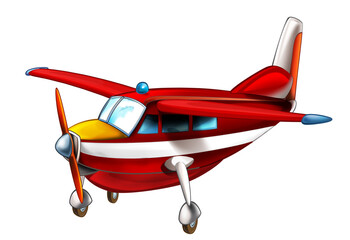 Wall Mural - cartoon funny fireman plane isolated illustration for children
