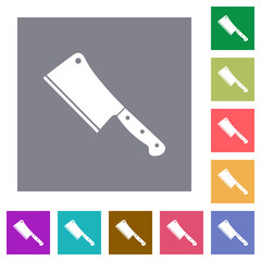 Canvas Print - Meat cleaver knife square flat icons