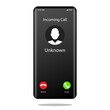 Unknown number calling Mobile Phone Interface Illustration