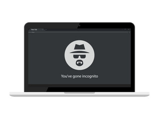 Wall Mural - incognito browse in private laptop