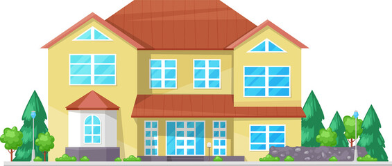 Poster - Luxury house, cottage or residence vector icon