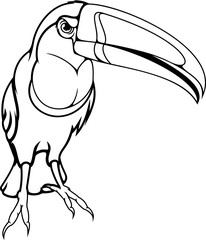 Sticker - Toucan bird, tropical jungle tucan, exotic parrot