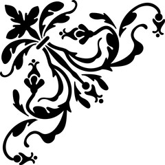 Wall Mural - floral adornment, embellishment decorative corner