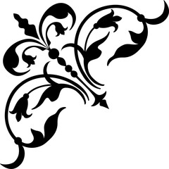 Wall Mural - border with floral design, decorative corner frame