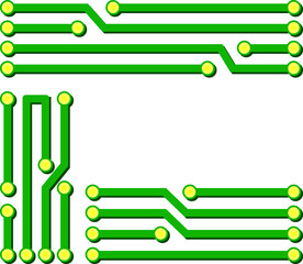 Poster - Letter C microcircuit digital alphabet typography