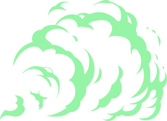 Wall Mural - Cartoon bad green smell cloud, toxic gas, smoke