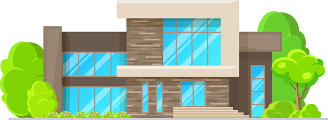 Wall Mural - Modern residential neighborhood house exterior