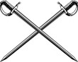 Crossed pirate sabers, swords, epees vector icon