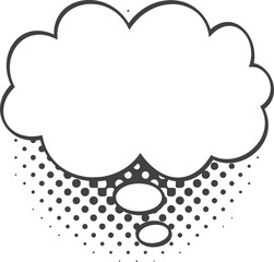 Fototapete - Empty cloud memo dialog message, chat box doodle