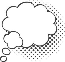 Fototapete - Empty cloud memo dialog message, chat box doodle