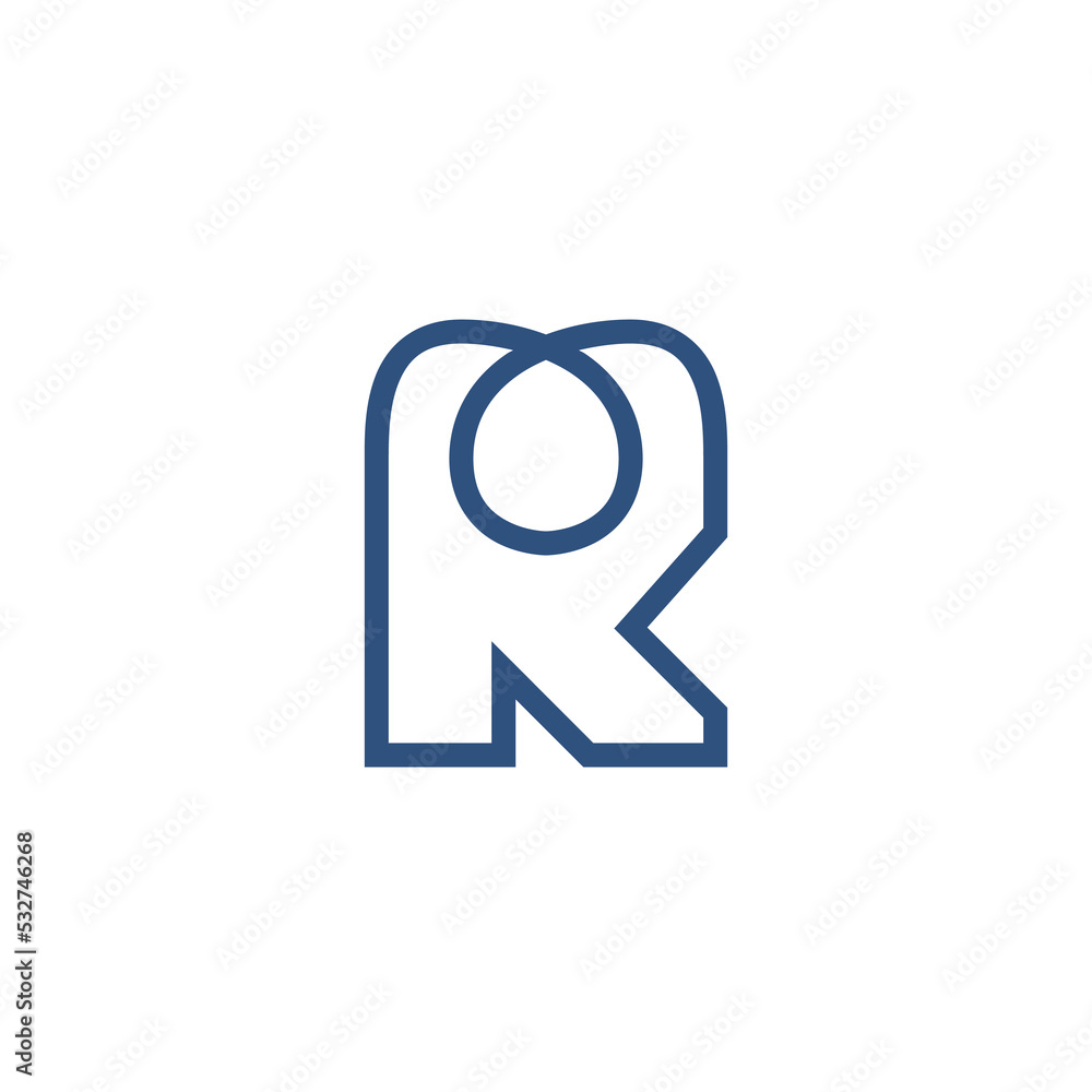 File Folder Icon Initla R Initial R Line Monogram Logo Vector. Letter R Typography Icon. Initial ...