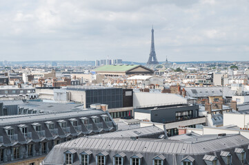 Wall Mural - Galeries Lafayette Rooftop Terrace: A view over Paris from 8th floor of famous shopping centre in Paris, France