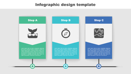 Wall Mural - Set Whale tail, Compass and Northern lights. Business infographic template. Vector