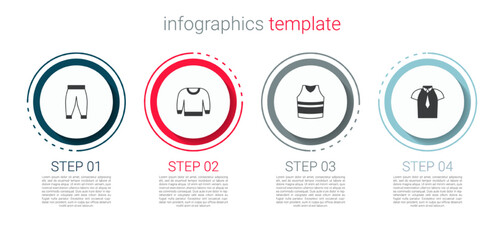 Set Pants, Sweater, Undershirt and Shirt. Business infographic template. Vector