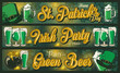 Saint Patrick set flyers colorful