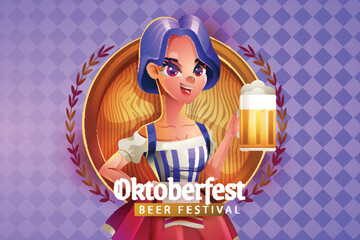 Wall Mural - realistic oktoberfest background vector design illustration