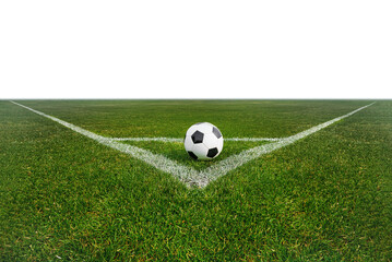 Wall Mural - soccer stadium in summer with the with ball Free PNG background - corner kick