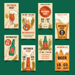 watercolor oktoberfest banner collection vector design illustration