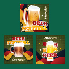 Wall Mural - detailed oktoberfest banner collection vector design illustration