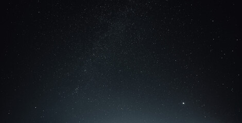 Poster - Black night sky with milky way stars