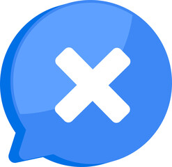 Wall Mural - blue notification mark symbol and social media communication message icon png transparent. 3d techno