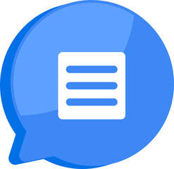 Wall Mural - blue notification mark symbol and social media communication message icon png transparent. 3d techno