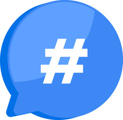 Wall Mural - blue notification mark symbol and social media communication message icon png transparent. 3d techno