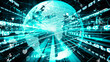 © InfiniteFlow - Futuristic global social media, people network and tacit digital data sharing . Concept of smart digital transformation and technology disruption that changes global trends in new information era .