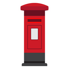 Post Box or Letter Box flat design icon. Mailbox vector illustration