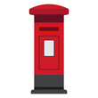 Post Box or Letter Box flat design icon. Mailbox illustration