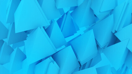 Wall Mural - Abstract light blue triangle pyramid structure background, geometric background, 3d rendering