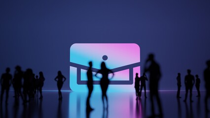 Canvas Print - 3d rendering people in front of symbol of clutch on background