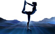 Woman Yoga Pilates Pose Silhouette Background