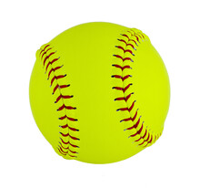 Yellow Softball Isolated On Transparent Background. PNG File.