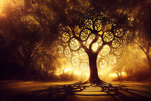 Digital Art Of The Tree Of Life.	