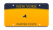 Vehicle registration of New York registration plates nummer car.  illustration
