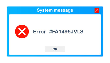 Vintage User Interface. Critical Error Warning Message.  stock illustration.
