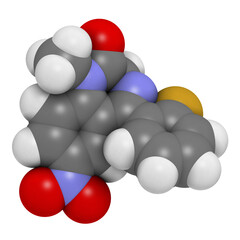 Sticker - Flunitrazepam hypnotic drug molecule