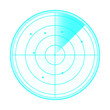 Realistic radar in searching. Radar screen with the aims.  stock illustration.