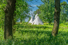Native American Tipi Tents At Blue Mounds State Park