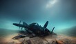 This is a 3D illustration of an eroded F4U Corsair Aircraft found in the bottom of the ocean.